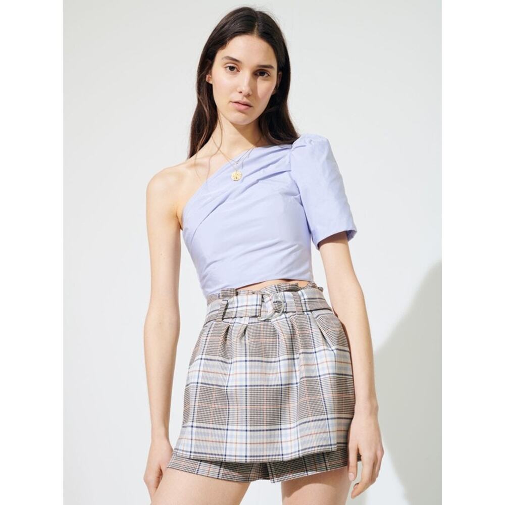 Maje Ika Shorts Plaid Mini Skort Size 40
